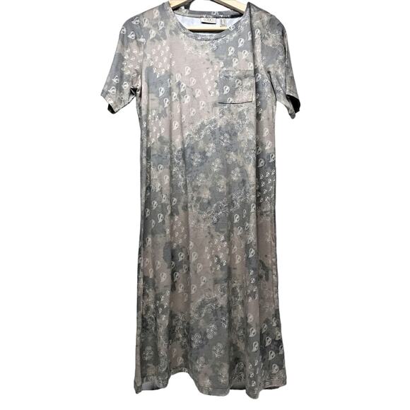 LOGO by Lori Goldstein XS Printed T-Shirt Dress Cotton Modal Blend Weekend - Picture 2 of 11